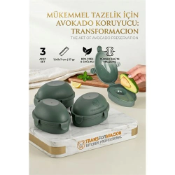Mey İthalat® 3 lü Avokado Saklama Kabı | Kilitli Taze Tutucu Koruyucu Kutu | Kararmaya Son 723085
