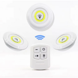 Mey İthalat® 3 Lü Kumandalı Yapışkanlı Kablosuz Pilli Led Spot a Işıldak