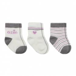 Mey İthalat®   3'Lü Penye Boy And Girl Soket Çorap 10114 Gri