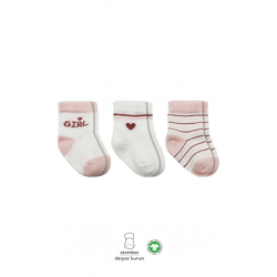 Mey İthalat®   3'Lü Penye Boy And Girl Soket Çorap BS10114 Pembe
