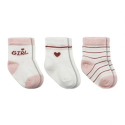 Mey İthalat®   3'Lü Penye Boy And Girl Soket Çorap BS10114 Pembe