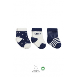 Mey İthalat®   3'Lü Penye Cute Stars Soket Çorap BS10115 Lacivert