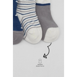 Mey İthalat®   3'Lü Penye Erkek Soket Çorap 10111 İndigo