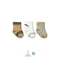 Mey İthalat®   3'Lü Penye Rainbow Soket Çorap BS10113 Nil