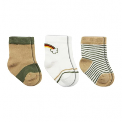 Mey İthalat®   3'Lü Penye Rainbow Soket Çorap BS10113 Nil