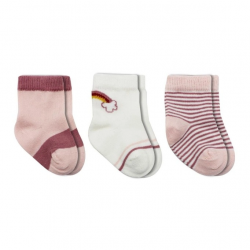 Mey İthalat®   3'Lü Penye Rainbow Soket Çorap BS10113 Pudra