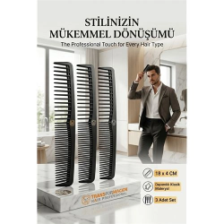 Mey İthalat® 3'lü Profesyonel Stil Tarağı - İkonik Siyah Zarafet 723059