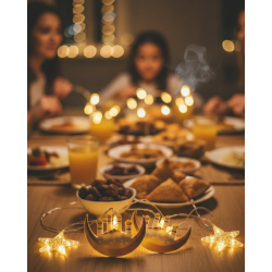 Mey İthalat® 3 Metre Ramazan LED Saçak Işık Ev İçi Dekoratif Aydınlatma