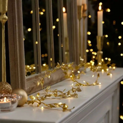 Mey İthalat® 3 Metre Yaldızlı Gold LED Işık – Dekoratif Ortam ve Yılbaşı Aydınlatması