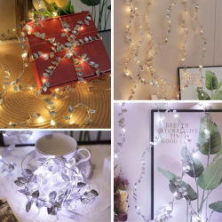 Mey İthalat® 3 Metre Yaldızlı Gümüş LED Işık – Dekoratif Ortam ve Yılbaşı Aydınlatması