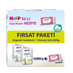 Mey İthalat®   3 Organik Combiotic Bebek Sütü 800 Gr X2 Islak Mendil Hediyeli