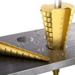 Mey İthalat®  3 Parça Kademeli Matkap Ucu Paslanmaz Uç Alüminyum Sac Demir Delme Seti