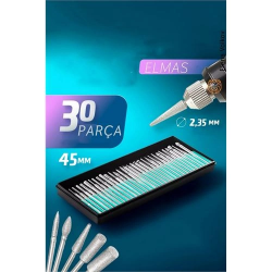 Mey İthalat® 30'lu Lüks Freze Uç Takımı Elektrikli Tırnak Törpü Ucu 30'lu Uç Takımı