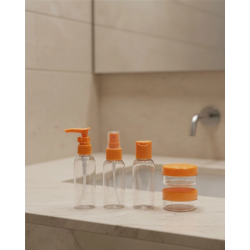 Mey İthalat® 30 ml 5’li Seyahat Şişesi Seti Çantalı Kozmetik Organizer