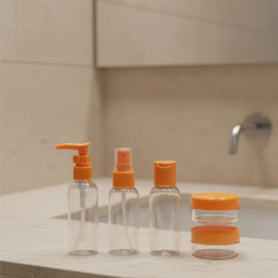 Mey İthalat® 30 ml 5’li Seyahat Şişesi Seti Çantalı Kozmetik Organizer