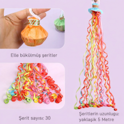 Mey İthalat® 30 Şeritli Renkli Elle Atılan Konfeti – 5 Metre Uzayan Şerit Konfeti 1 Adet