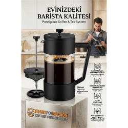 Mey İthalat® 300ml Tortusuz French Press - Çift Filtreli Kahve Demleme Sanatı  716539