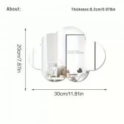 Mey İthalat® 30x20 cm Bulut Formlu Kırılmaz Pleksi Duvar Aynası - Çocuk Odası Güvenli Ayna
