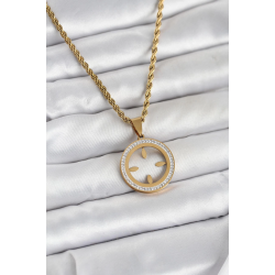 Mey İthalat® 316L Çelik Burgu Zincir Model Çeyrek Takılabilir Kadın Kolye