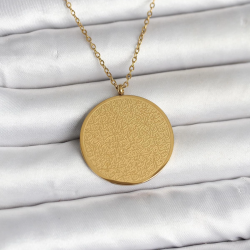 Mey İthalat® 316L Çelik Gold Renk Ayetel Kürsi ve Allah Yazılı Kolye