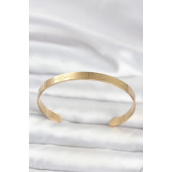 Mey İthalat® 316L Çelik Gold Renk Ayetel Kürsi Yazılı Bileklik