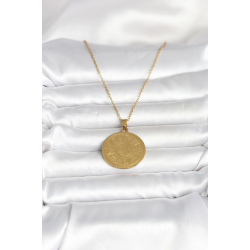 Mey İthalat® 316L Çelik Gold Renk Ayetel Kürsi Yazılı Kolye