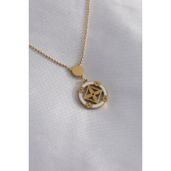 Mey İthalat® 316L Çelik Gold Renk Çiçek Figür Kadın Kolye