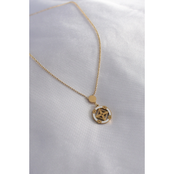 Mey İthalat® 316L Çelik Gold Renk Çiçek Figür Kadın Kolye