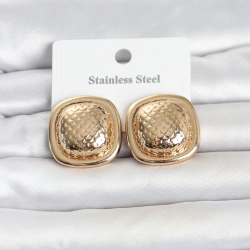 Mey İthalat® 316L Çelik Gold Renk Düğme Model Kadın Küpe