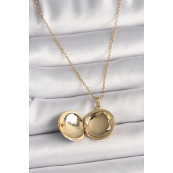 Mey İthalat® 316L Çelik Gold Renk Zincir Mavi Dünya Model Kadın Kolye