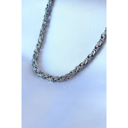 Mey İthalat® 316L Çelik Gümüş Renk Kral Zincir Model Erkek Kolye