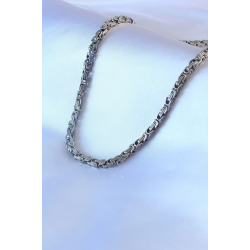 Mey İthalat® 316L Çelik Gümüş Renk Kral Zincir Model Erkek Kolye