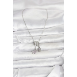 Mey İthalat® 316L Çelik Gümüş Zirkon Taşlı Deniz Tema Charmlı Kadın Kolye