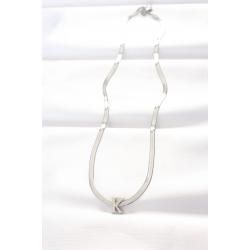 Mey İthalat® 316L Çelik K Harfli Silver Renk İtalyan Zincirli Kolye