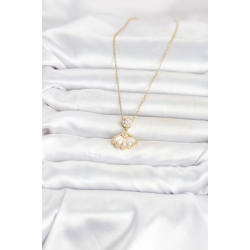 Mey İthalat® 316L Çelik Zincir Gold Renk Yelpaze Model Kadın Kolye