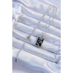 Mey İthalat® 316L Çelik Zincir Gümüş Renk Zirkon Taşlı Sonsuzluk Figürlü Tarot Kolye