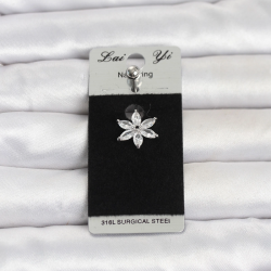 Mey İthalat® 316L Cerrahi Çelik Lotus Model Göbek Piercing