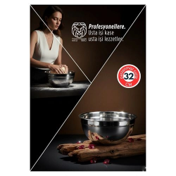 Mey İthalat®  32 cm 6 Lt Profesyonel Ölçülü Derin Karıştırma Kabı - 304 Paslanmaz Çelik 722899
