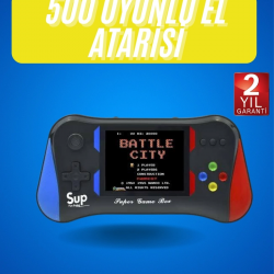 Mey İthalat® 3.5 İnç 500 Klasik Retro Oyun Yüklü Kollu Oyun Konsolu