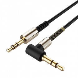 Mey İthalat®   3.5mm AUX Kablosu Jak Erkek Erkek L Tipi 1 Metre Ses Aktarım Kablosu