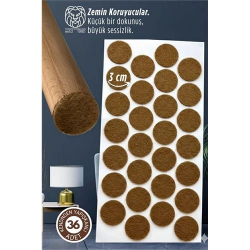 Mey İthalat® 36 Adet Kendinden Yapışkanlı 3x3 cm Premium Zemin Koruyucu Keçe Seti
