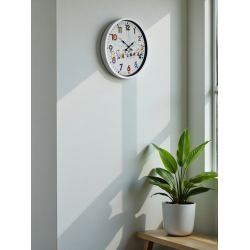 Mey İthalat® 36 Cm Beyaz Çocuk Odası Duvar Saati