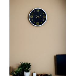 Mey İthalat® 36 Cm Beyaz Gold Rakamlı Dekoratif Duvar Saati