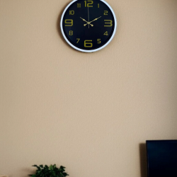 Mey İthalat® 36 Cm Beyaz Gold Rakamlı Dekoratif Duvar Saati