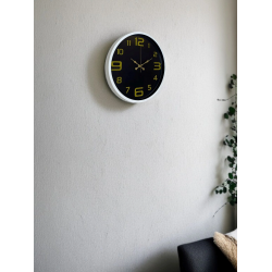 Mey İthalat® 36 Cm Beyaz Gold Rakamlı Dekoratif Duvar Saati