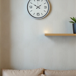 Mey İthalat® 36 Cm Beyaz Modern Dekoratif Duvar Saati