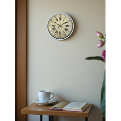 Mey İthalat® 36 Cm Beyaz Retro Dekoratif Duvar Saati