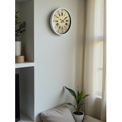 Mey İthalat® 36 Cm Beyaz Retro Dekoratif Duvar Saati