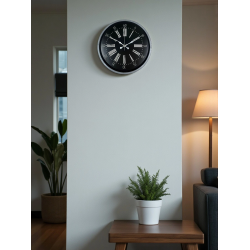 Mey İthalat® 36 cm Dekoratif Gri Duvar Saati