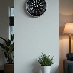 Mey İthalat® 36 cm Dekoratif Gri Duvar Saati